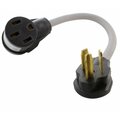 Ac Works 1.5FT EVSE 30A 3-Prong NEMA 10-30P Dryer Plug to 50A EV Adapter for Tesla EV1030MS-018